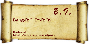 Bangó Irén névjegykártya